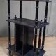 Blackened wooden shelf