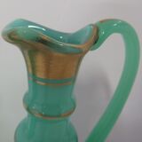 Pair ewers in green opaline oil-bitter wine