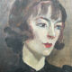 Old painting, portrait of a woman 1930s