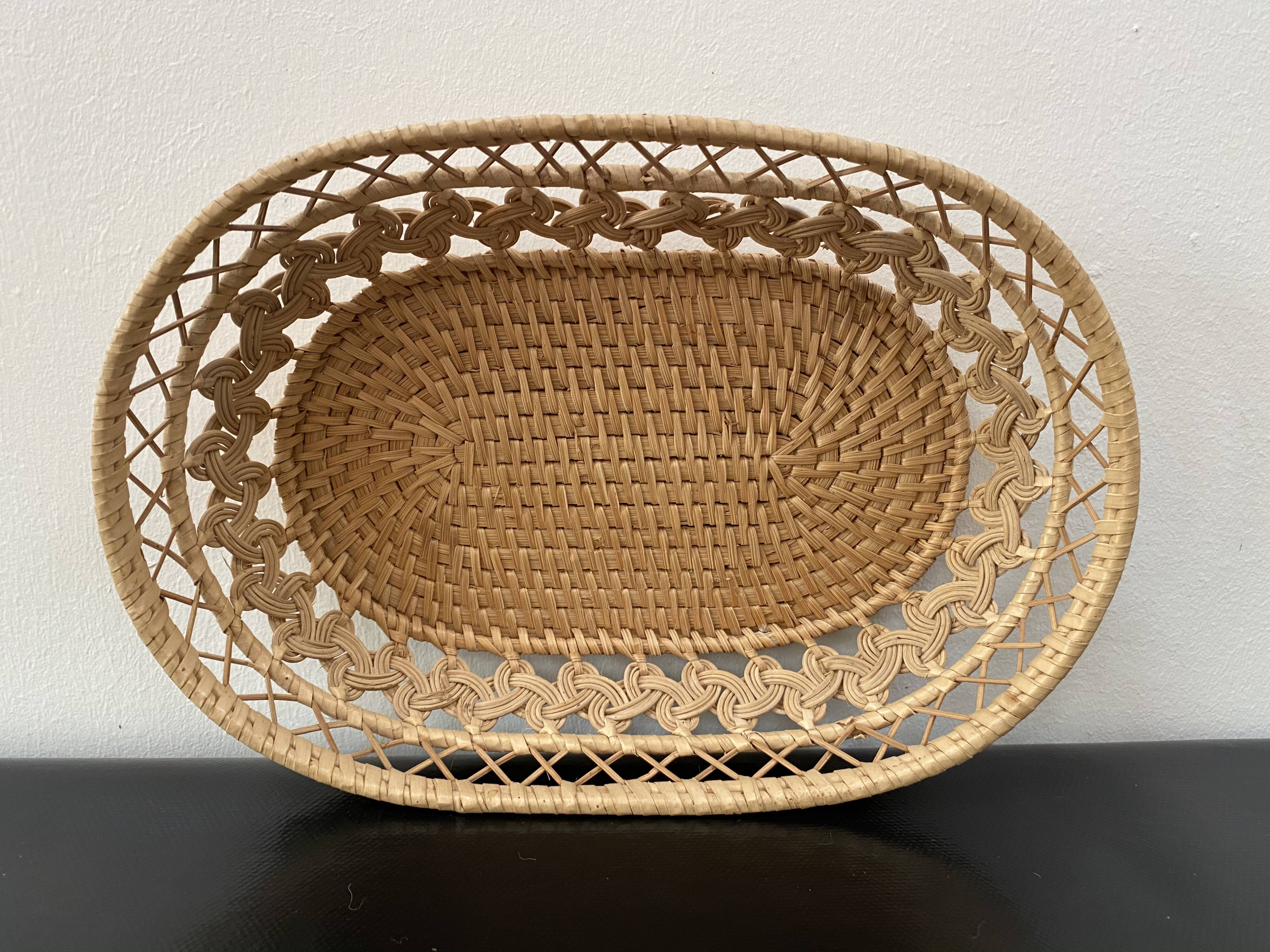 Braided rattan basket