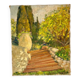 Dans l'huile sur toile du XXe siècle de Sylvain Coste "L'escalier de la bastide"