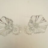 Paire de bougeoirs anciens en cristal