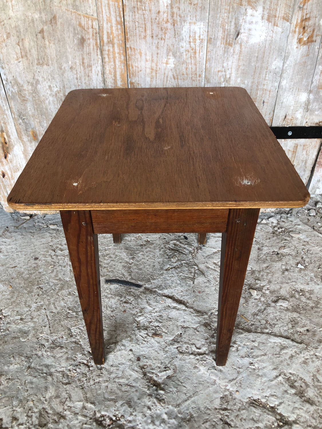 Table School Wood Feet Compass Vintage #A255