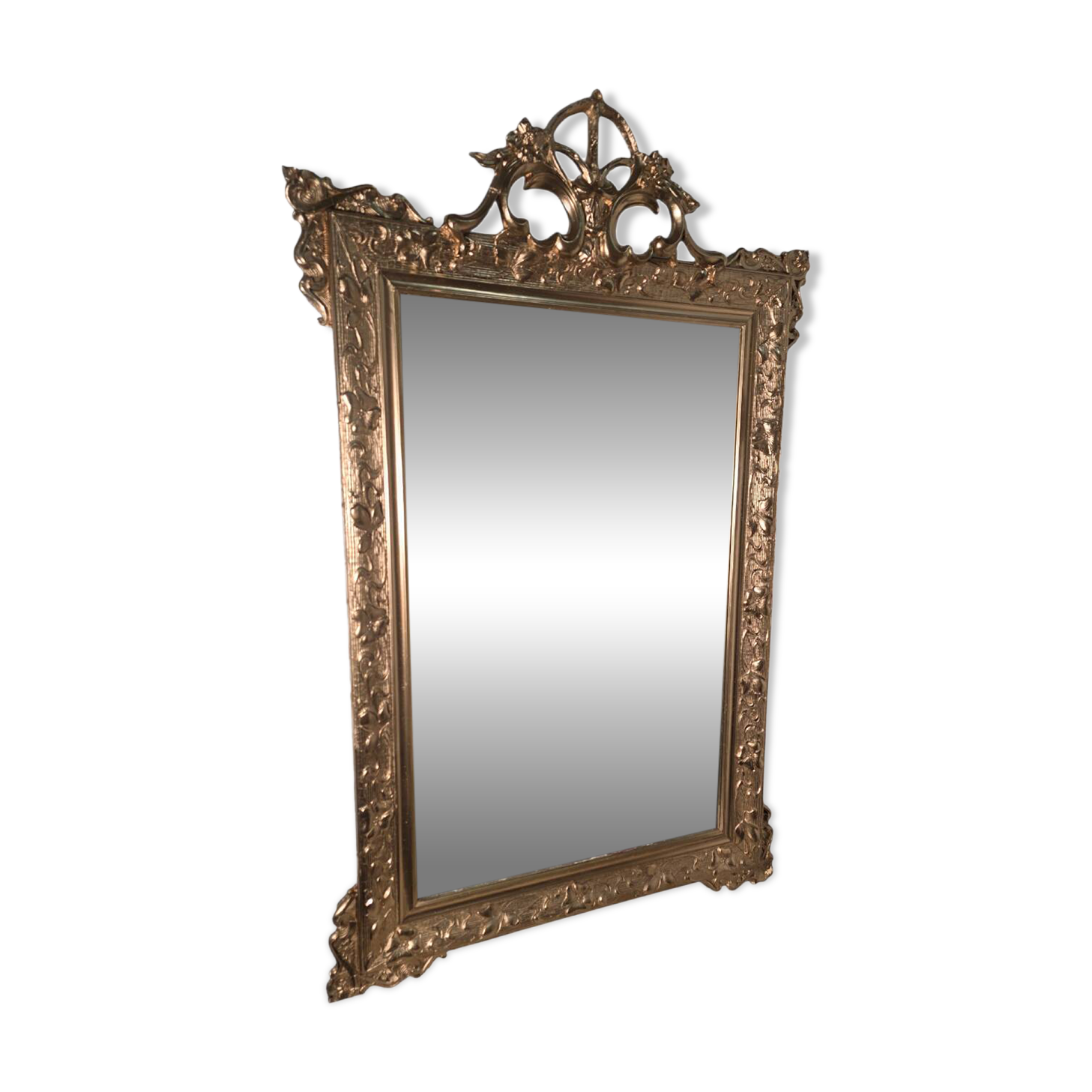 Antique Art Nouveau gilded mirror, 138cm