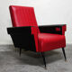 Vintage armchair Rockabilly rare reclining version with ashtray