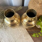 Duo of brass vases