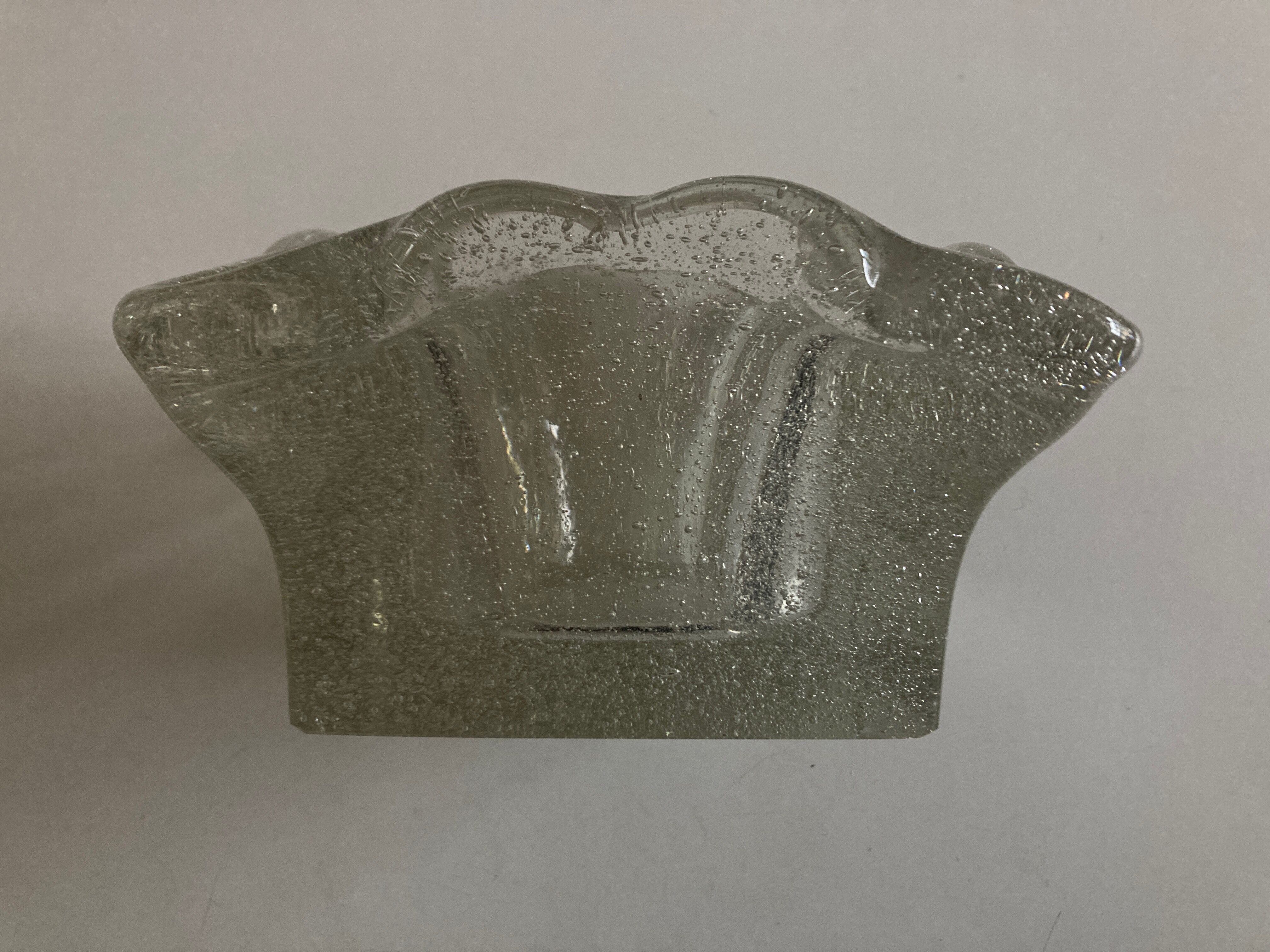 Cendrier massif en verre soufflé travail italien 1960