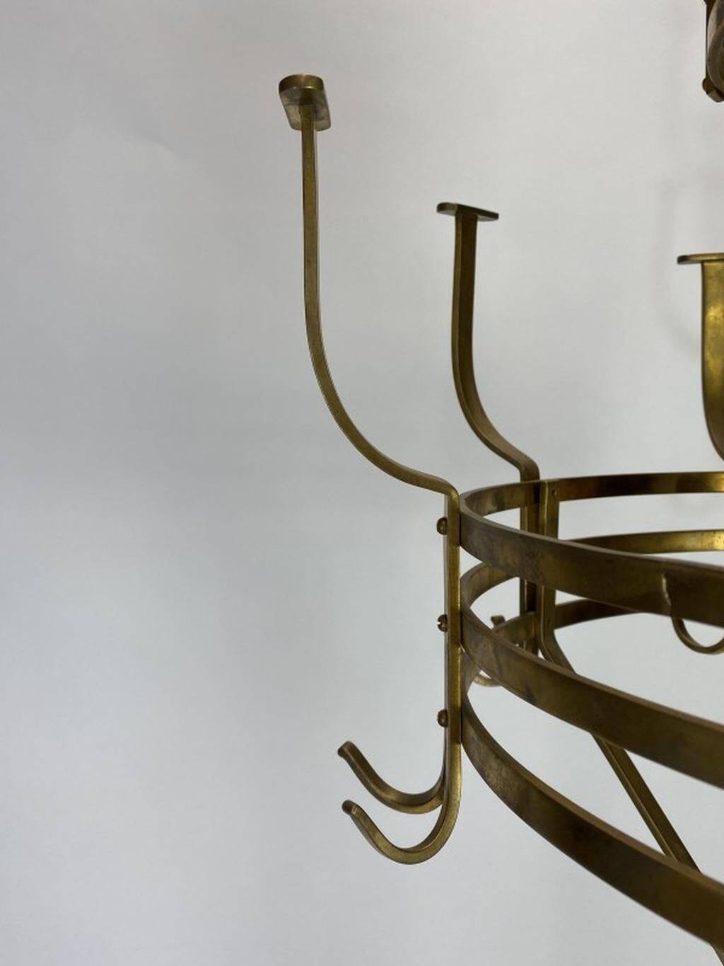 Large brass coat rack Secession by Adolf Loos