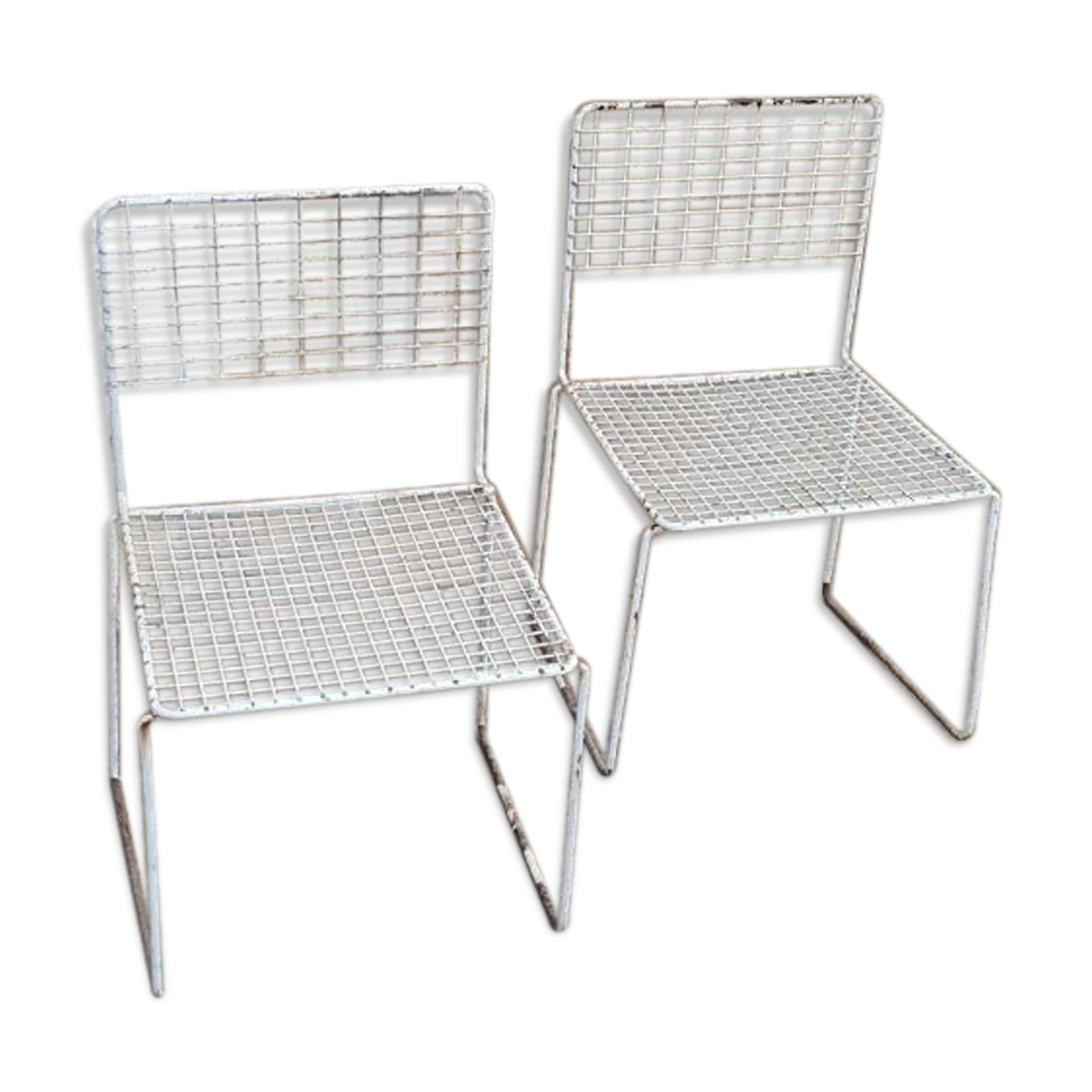 Two vintage metal chairs