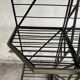 Large Black Powder-Coated Metal Industrial Baker's Rack — Three-Tier Display and Storage Unit, Brass Trim