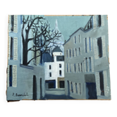Tableau de Pierre Louis BRANDEL, rue de Montmartre (Paris), peinture des années 1950