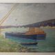 Marine, barge at the quayside, workshop stamp early twentieth century