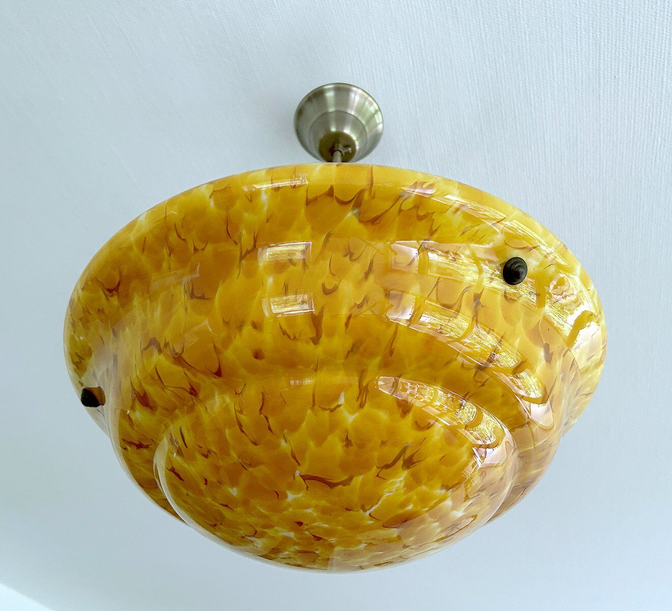 Art Deco amber glass pendant light, 1930s