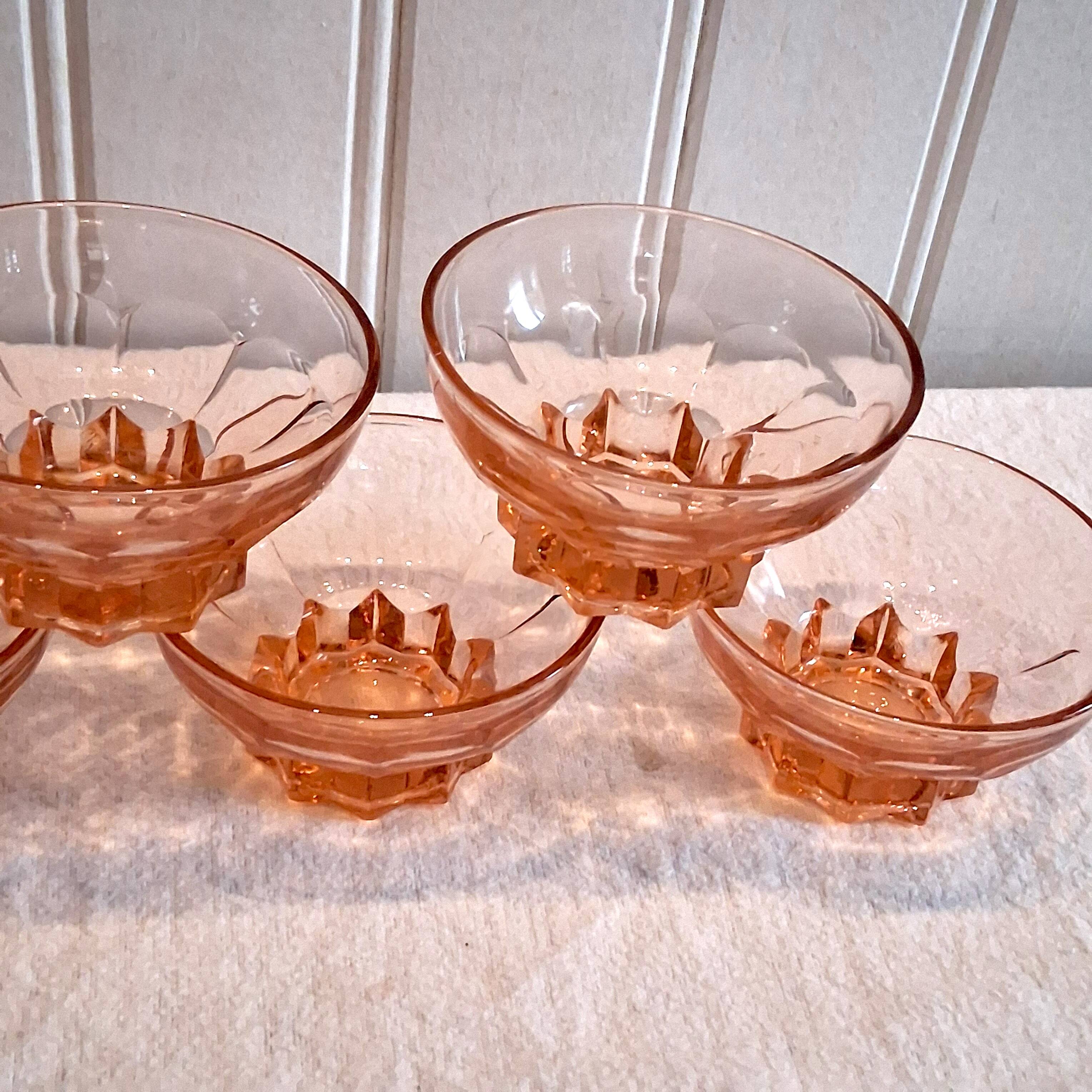 5 vintage thick glass ice cream or champagne coupes