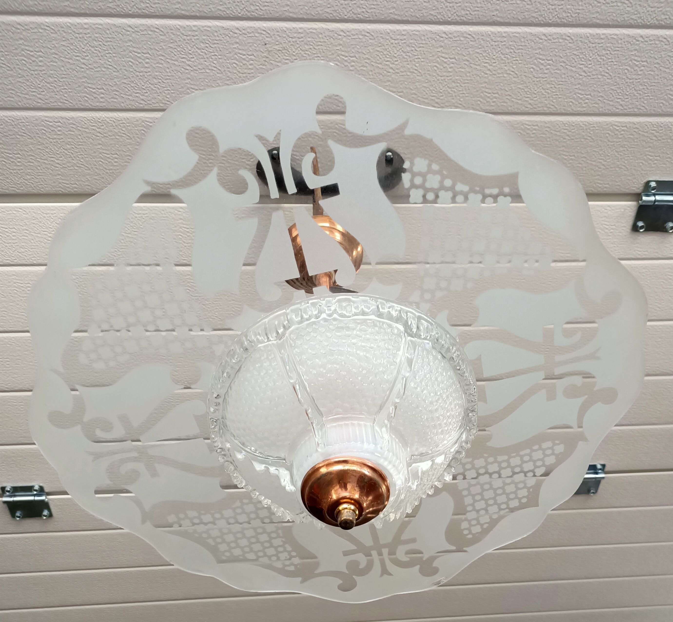 Lustre suspension en verre art déco