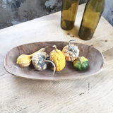 Brutalistic oval wood dish