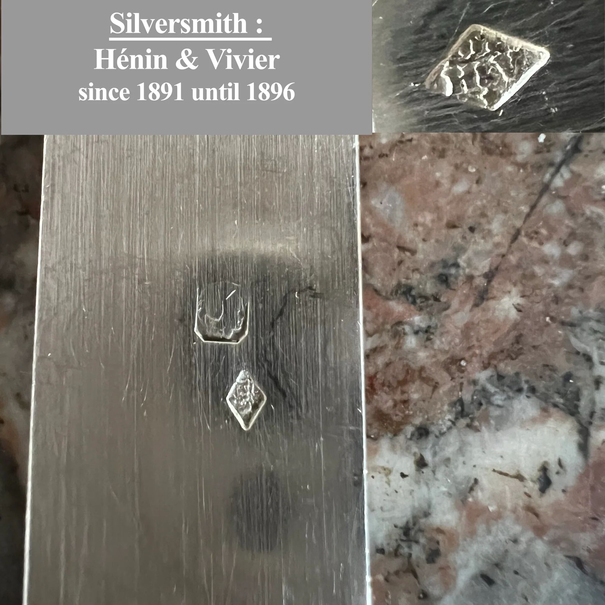 6 mother-of-pearl and sterling silver fruit knives, Hénin & Vivier (1891-1896)