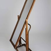 Vintage rattan full-length mirror, 1960s-70s.