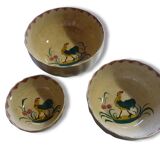 Lot de 3 plats creux au coq faience onnaing