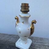 White and gold Limoges porcelain lamp