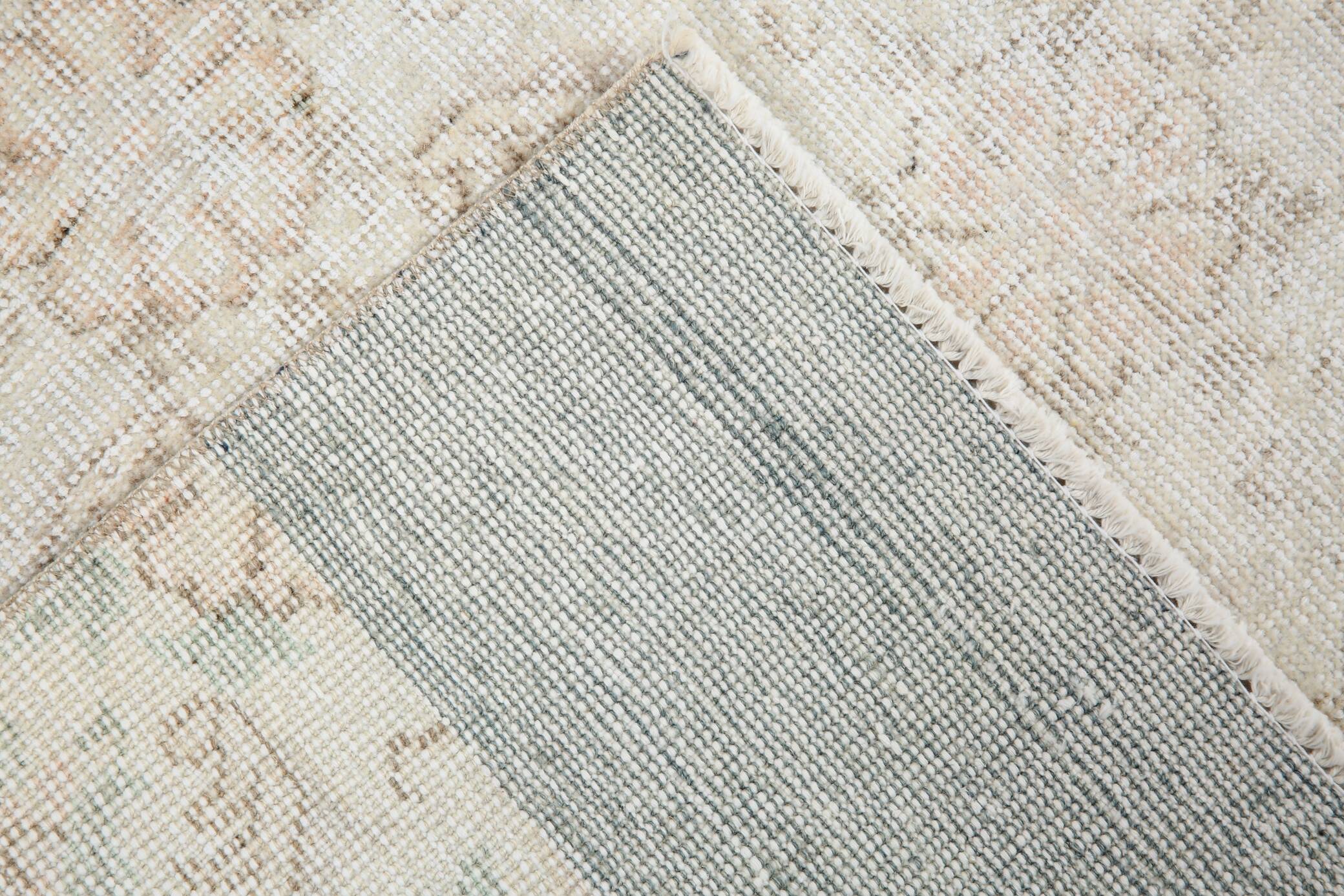 3x11 Rugs For Hallway Beige & Blue Vintage Runner Rug, 82x338Cm