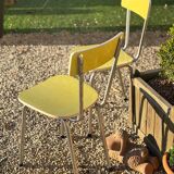 Pair of yellow Formica chairs