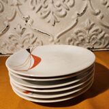 6 dessert plates from the 1970s Wintertling Marktleuthen Bavaria.