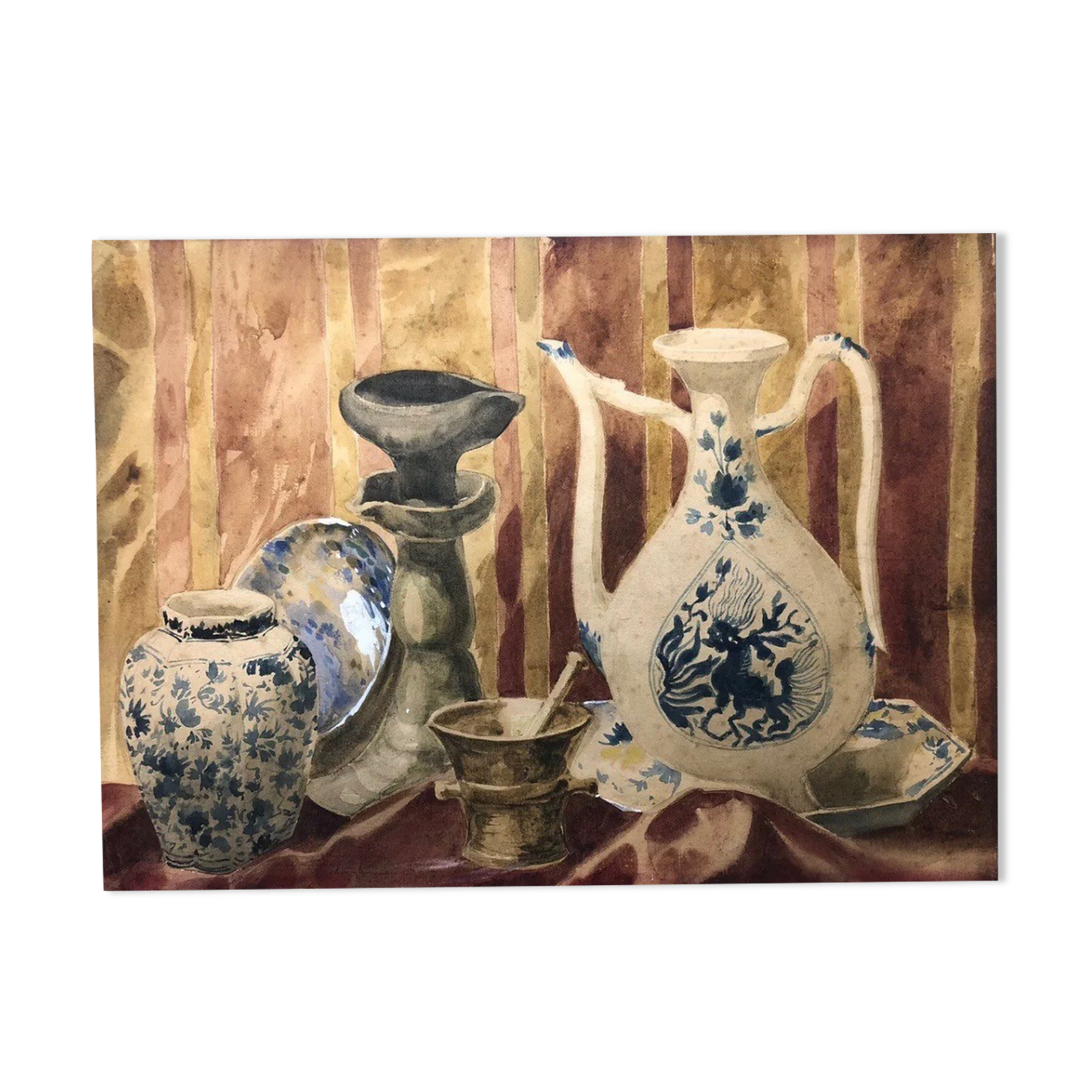 Tableau peinture alfredo müller nature morte still life