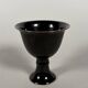 Monochrome black porcelain footed cup, 18th century China.