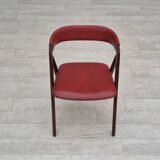 1960s, Danish chair by Farstrup, original condition, solid teak wood, leather.