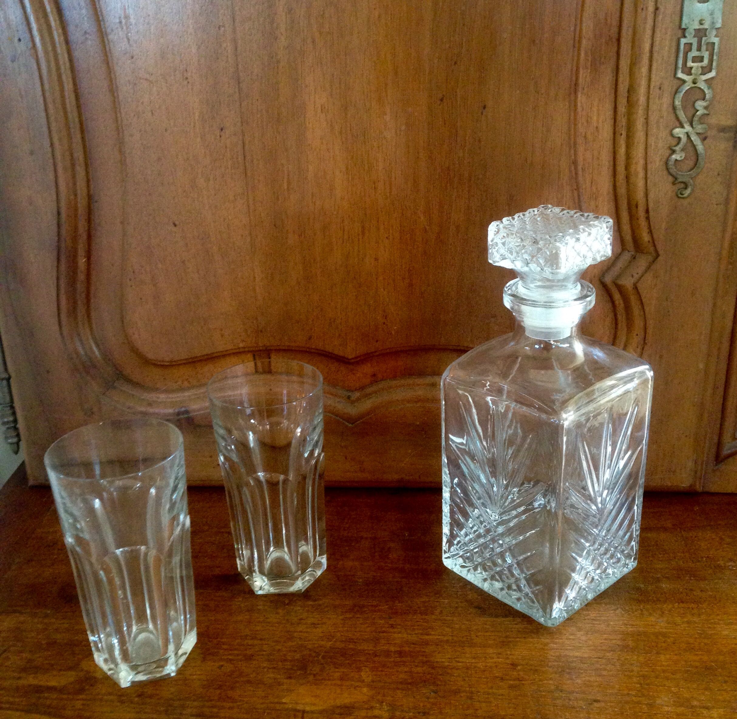 70s whiskey decanter pineapple pattern