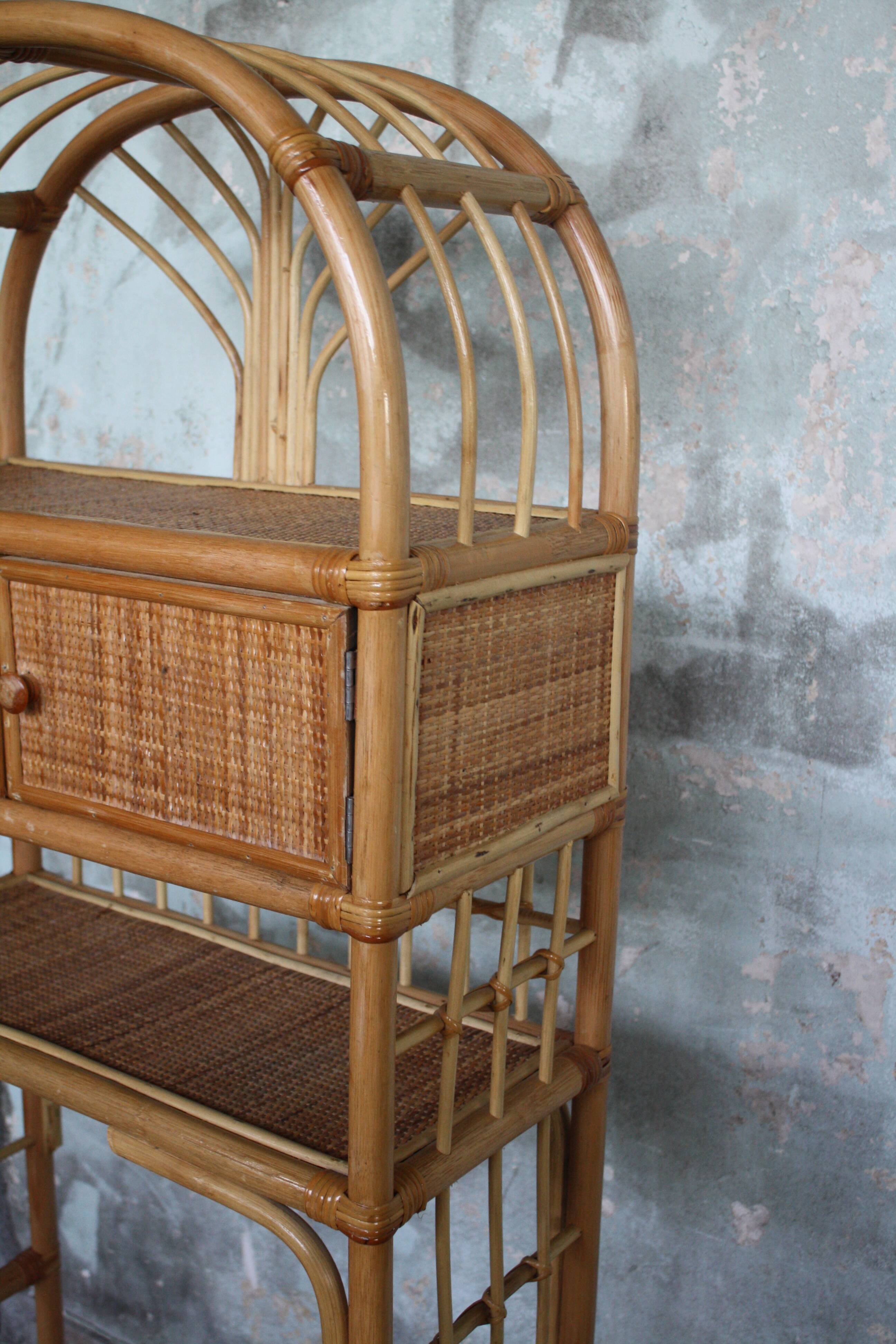 Vintage rattan shelf