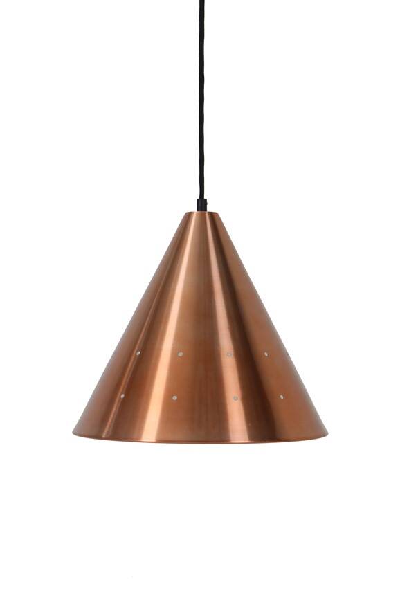 Mid-century cone pendant lamp / copper / aluminium / Danish modern design / 1960s