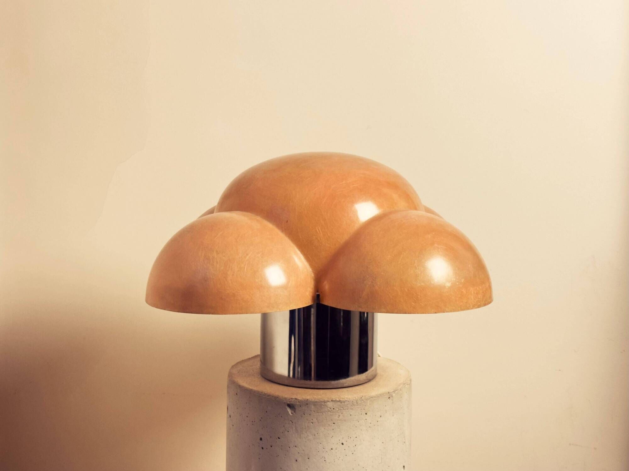 Piero gianemilio & anna monti “luna” table lamp for candle, italy, circa 1970