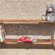 Old wall shelf in wood