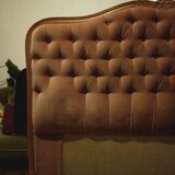 Pink velvet padded basket bed