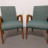 Pair of free span bridges armchairs from the 50s