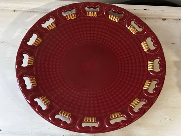 Plat ajouré Saint-Clément par Blanche Letalle mid-Century D 35 cm
