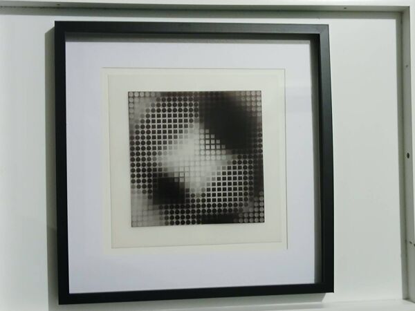 Tableau Vintage Art Optique - Victor Vasarely - Cadre 40x40cm