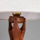 Organic form sculptural teak table lamp