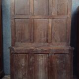 Buffet library two-body antique carved wooden.