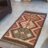 Kilim cotton and burlap carpet - 90cm x 160cm