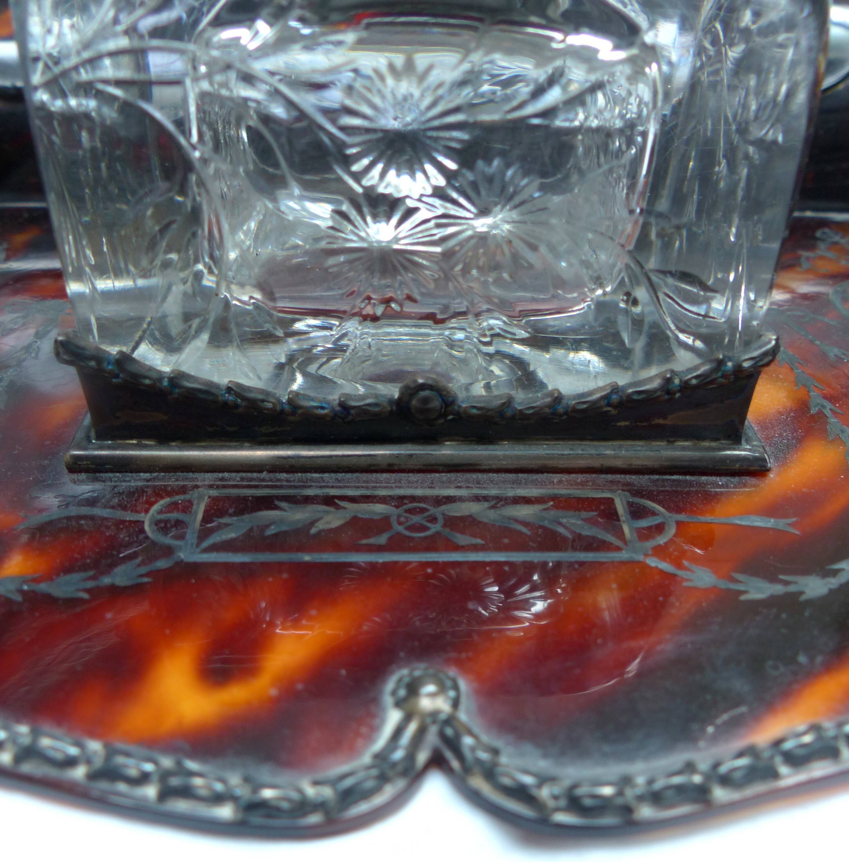 Silver inkwell and scale 19th century