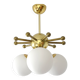 Vintage Sputnik Chandelier Gold Brass Space Age Redesign Pendant Lamp