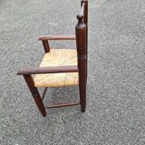 Fauteuil enfant en bois et paille