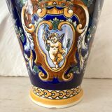 Renaissance decorated earthenware amphora vase from Gien