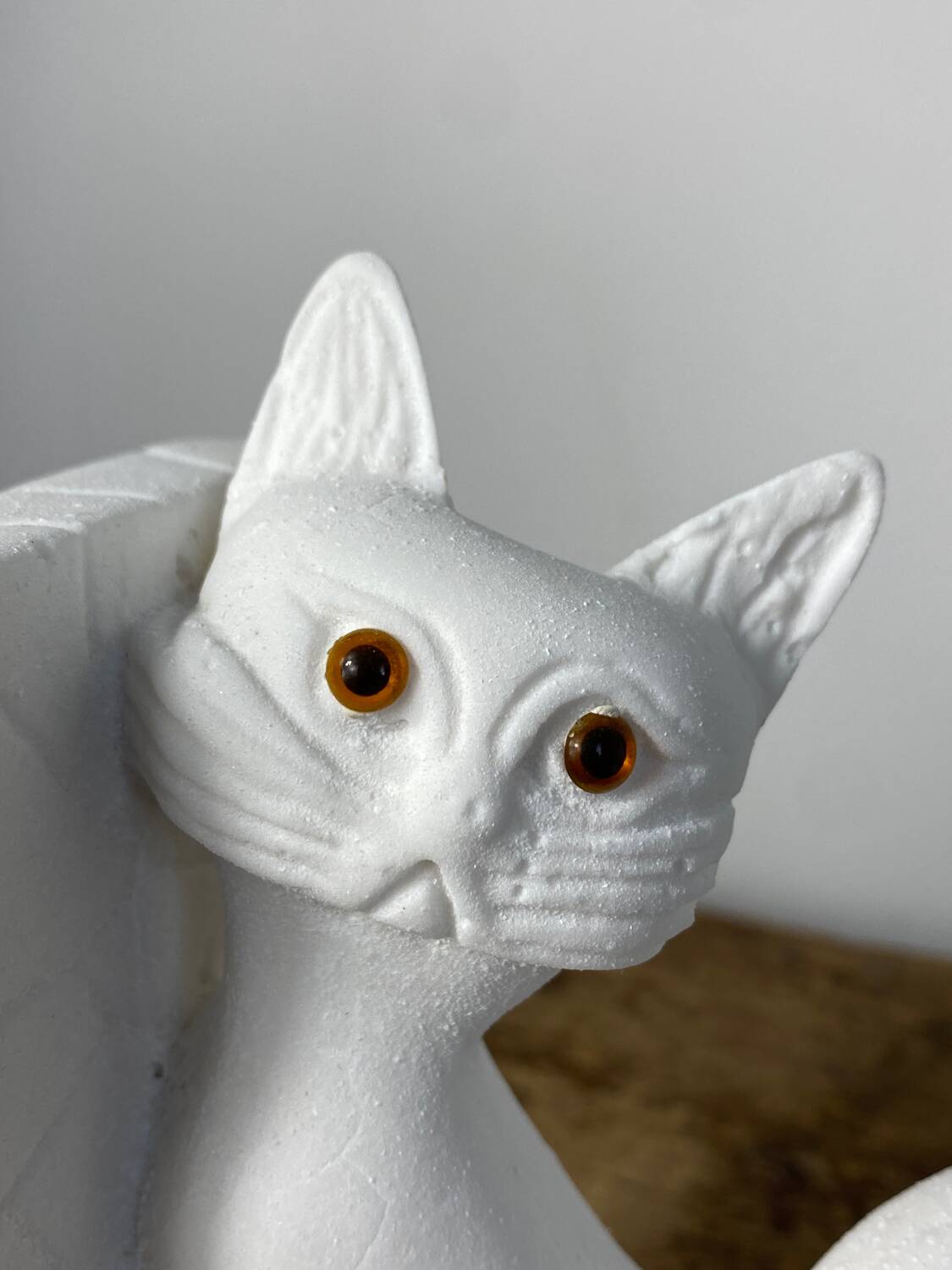 Paire de serre-livres chat en pierre vintage