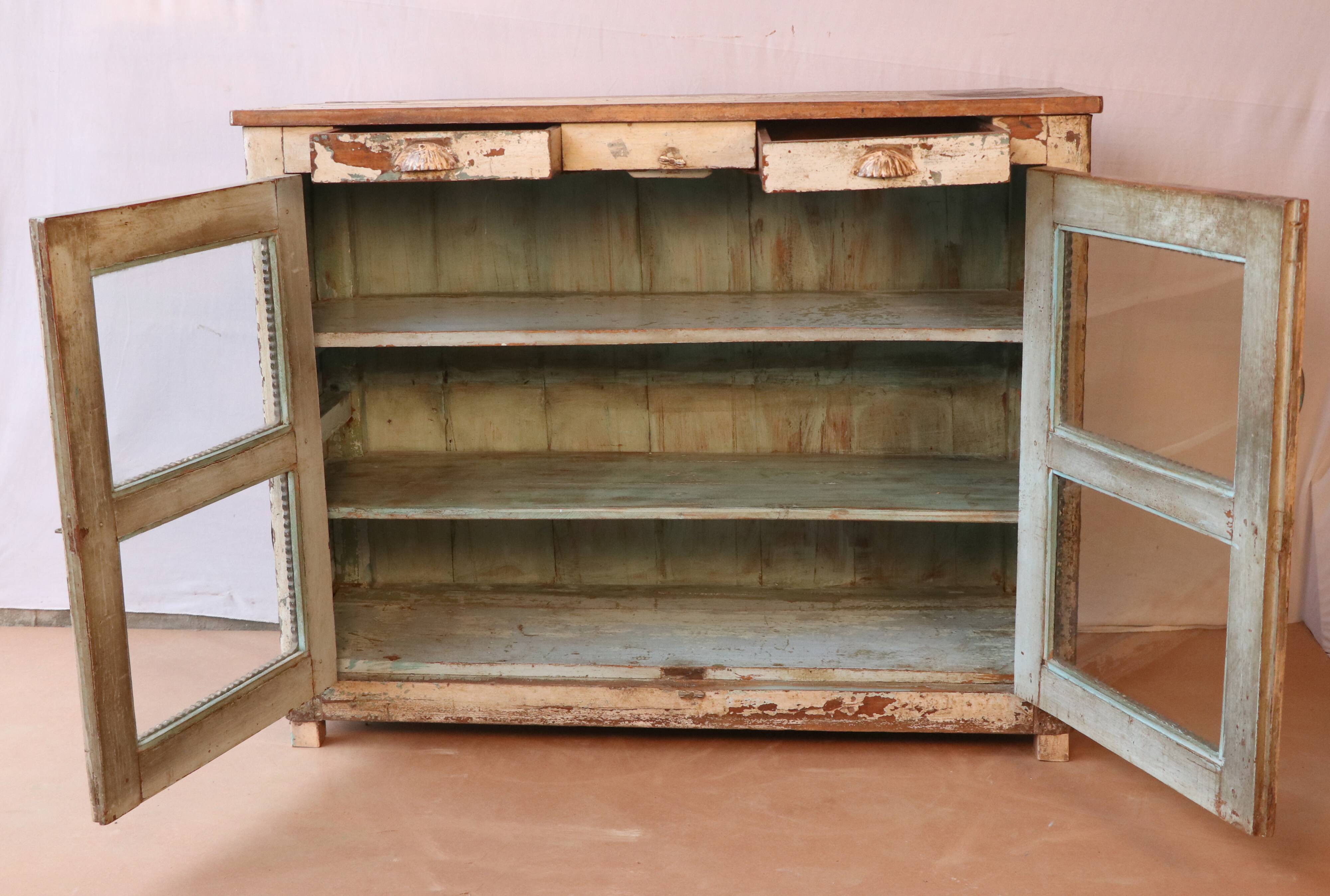 Old original Burmese teak teak sideboard original unbleached patina
