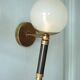 Pair of vintage wall sconces, brass sconce and opaque glass globe, vintage lamp, wall lamp, 50s.