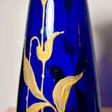 Vase Legras Cobalt gold painting